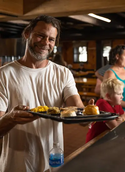 The grub at Adult Camp