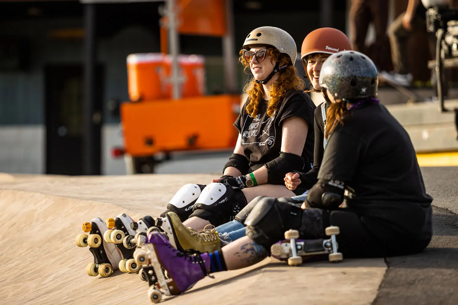 Adult Roller Skater's hanging at camp
