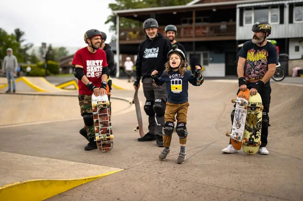 A little skate camper feels the stoke!