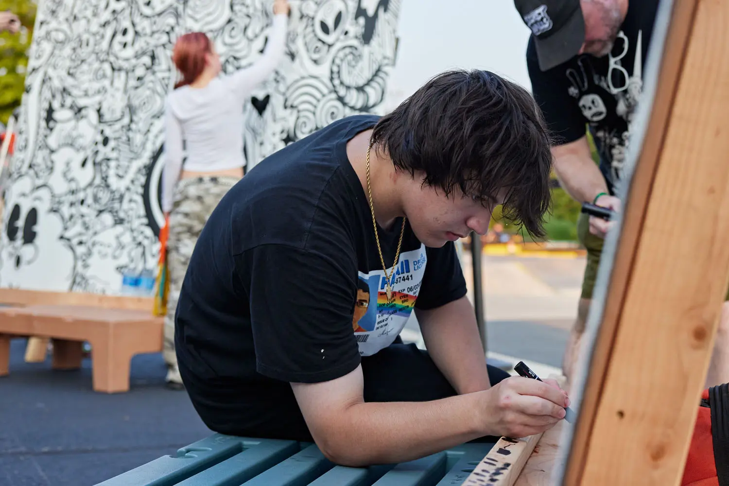 Mural creation at Woodward